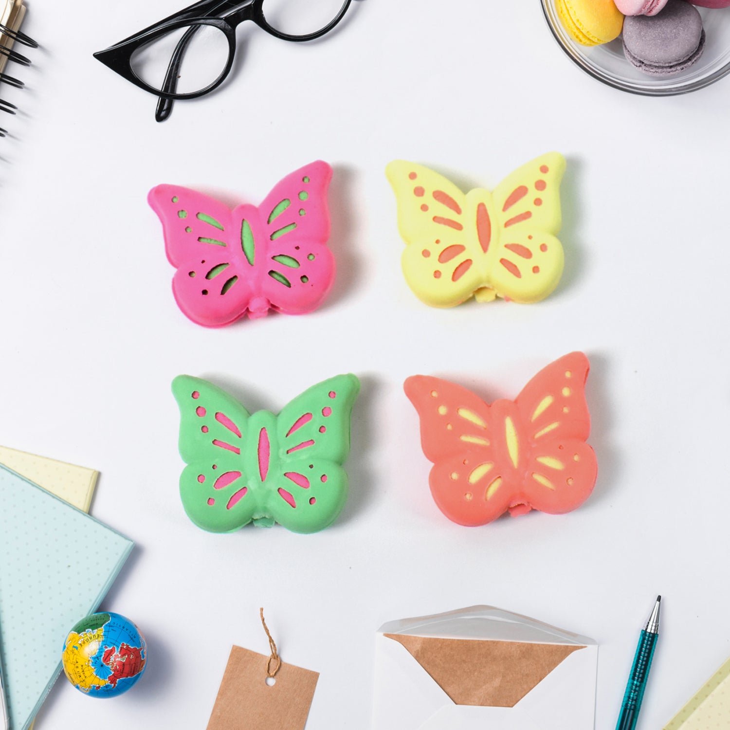 Butterfly Shape Eraser Rubber (1 Pc  Mix Colour  Design) Butterfly Shape Eraser Rubber (1 Pc  Mix Colour  Design)